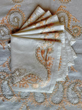 Load image into Gallery viewer, Table Cover: 117 x 58 inches Approx&#39;. Aghabani Oriental for Rectangle Tables, White background with White and Peach Silk Embroidery
