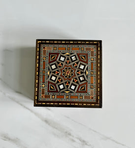 4.6 x 4.6 inches Handmade Square Mosaic Box