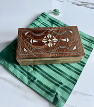 Load image into Gallery viewer, Jewelry Mosaic Wooden Handmade Box inlaid w/ Mother of Pearl
