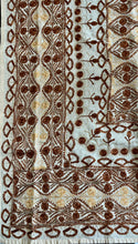 Load image into Gallery viewer, Table Cover: 117 x 67 inches Approx’. Aghabani Oriental for Rectangle Tables, Beige background with Brown and Silver Silk Embroidery
