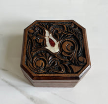 Load image into Gallery viewer, Jewelry Mosaic Handcrafted Wooden Box inlaid w/ Mother of Pearl
