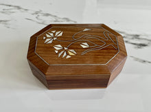 Load image into Gallery viewer, Jewelry Mosaic Wooden Handmade Box inlaid w/ Mother of Pearl
